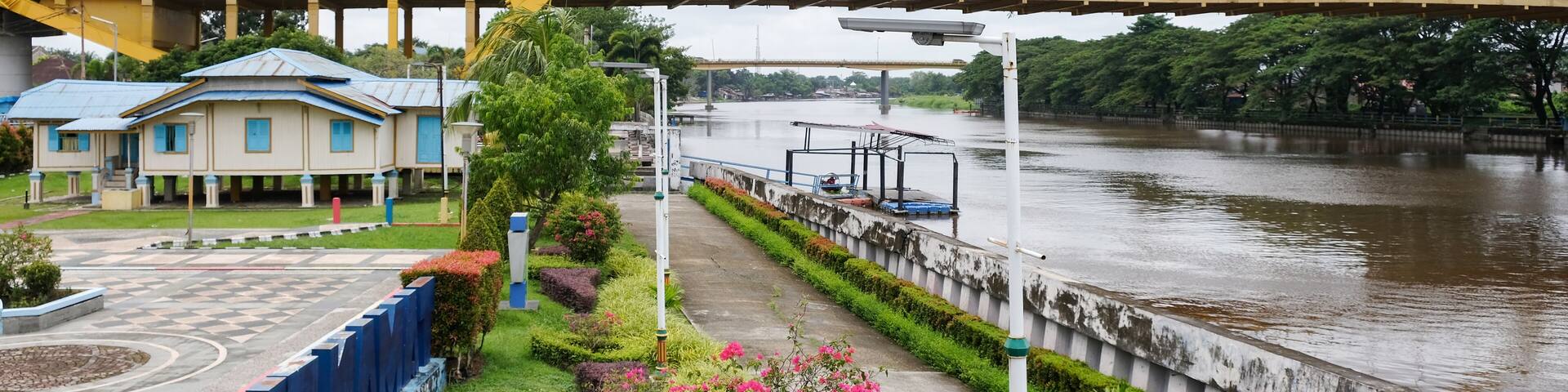 Park along the Siak River near Tuan Kadi's House