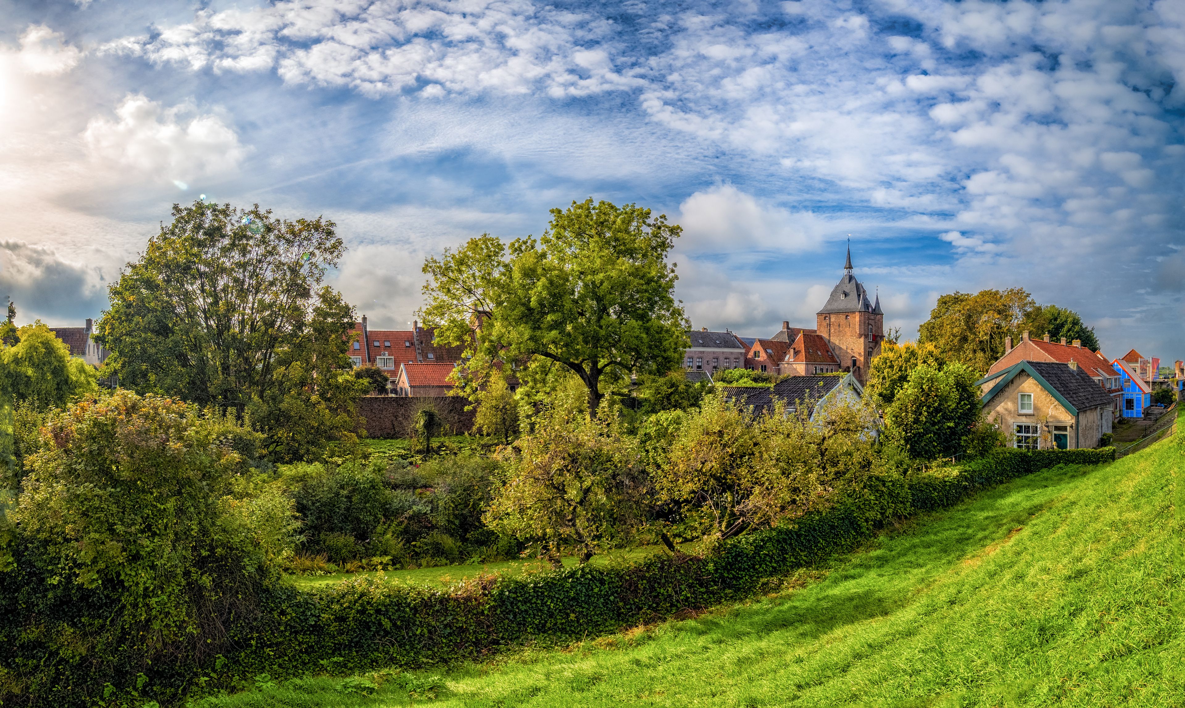 Skyline Old Vianen as seen from the 'Zomerdijk'