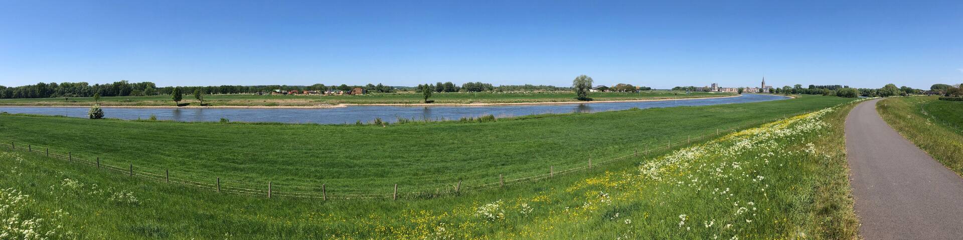 Panorama from the river IJssel towards Doesburg