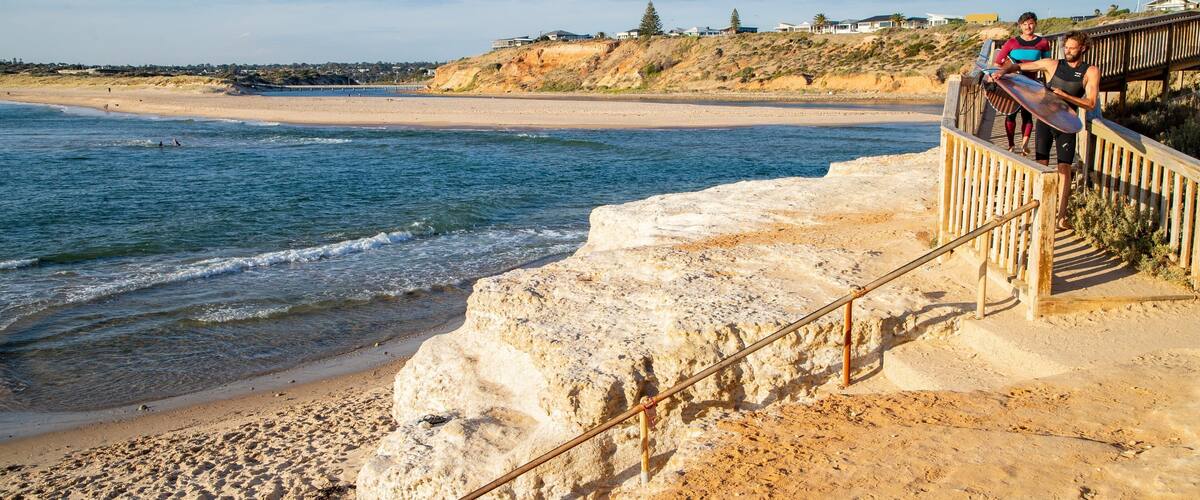 South Port Beach which includes general coastal views and a beach