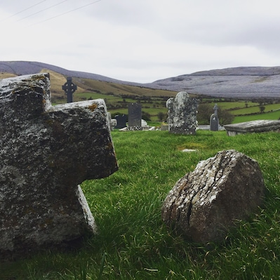 Beautiful ancient church and graveyard in Bishops Quarter just off the road to Cliffs of Moher.