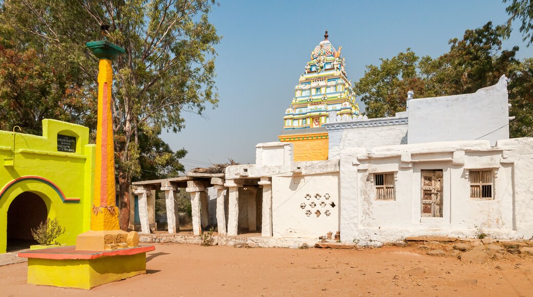 Ancient Sathya Sai Baba Temple in the outskirts of Puttaparthi, India