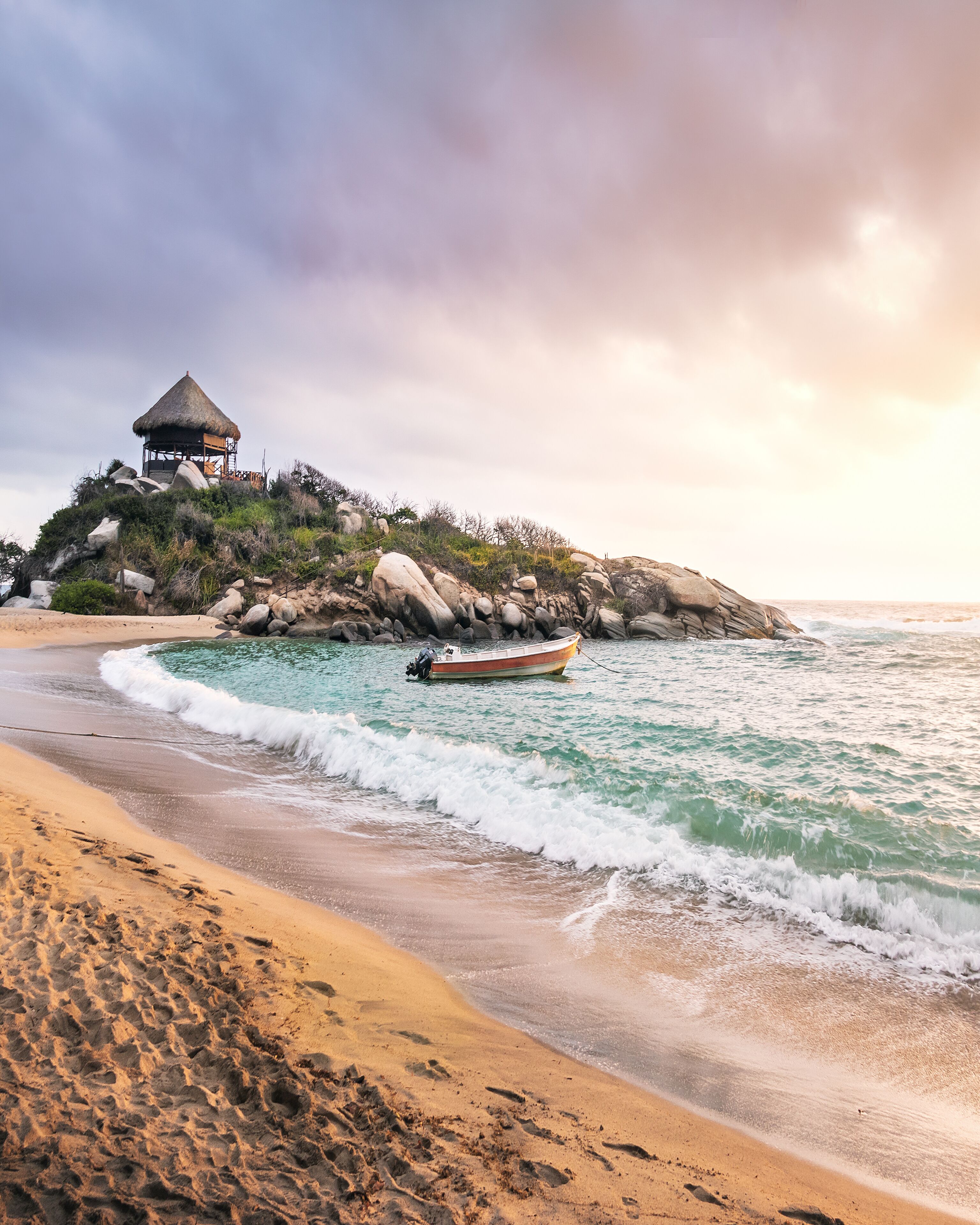 Tropical Beach at Sunrise in Cape San Juan - Tayrona National Park, Colombia