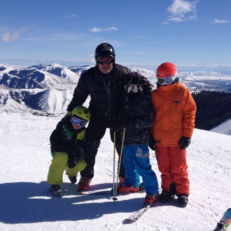 My crew and me atop Bald Mtn, Sun Valley, ID with Seattle Ridge in the background. Incredibly fun, challenging and family oriented skiing. Après ski is a blast, and Ketchum a great town with lots to do. 