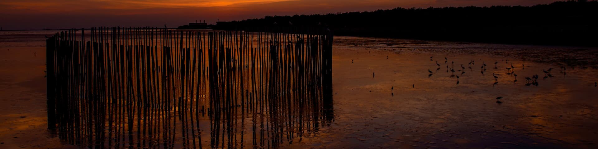 Beautiful sunset sky backgrounds at Bangpu Recreation Center, Samut Prakan, THAILAND