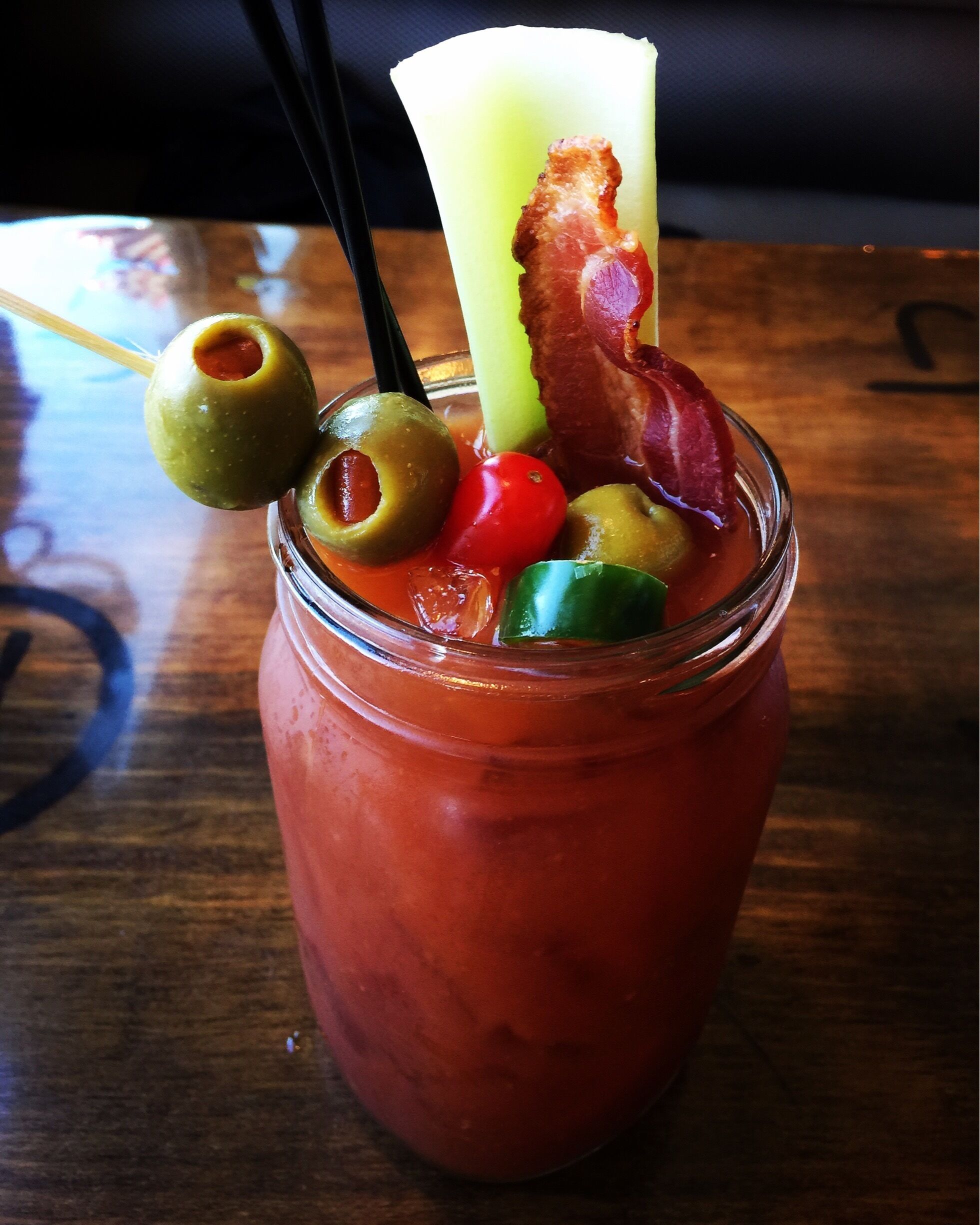 Off the hook Bloody Mary, good food and great service. 