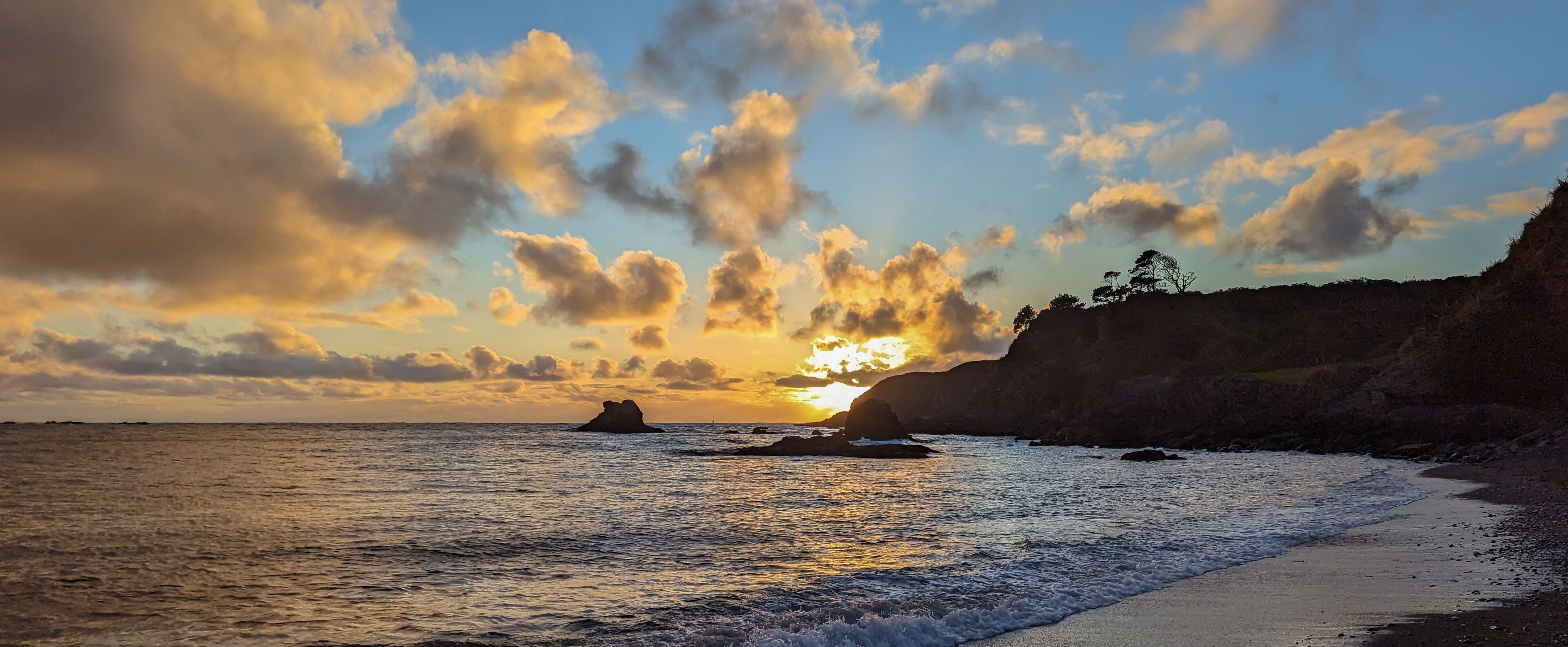 Sunset at a beach on the north coast of california 
