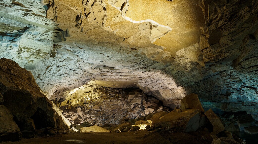 Kungur, Russia - December 9, 2020. Kungur Ice Cave. One of the largest karst caves