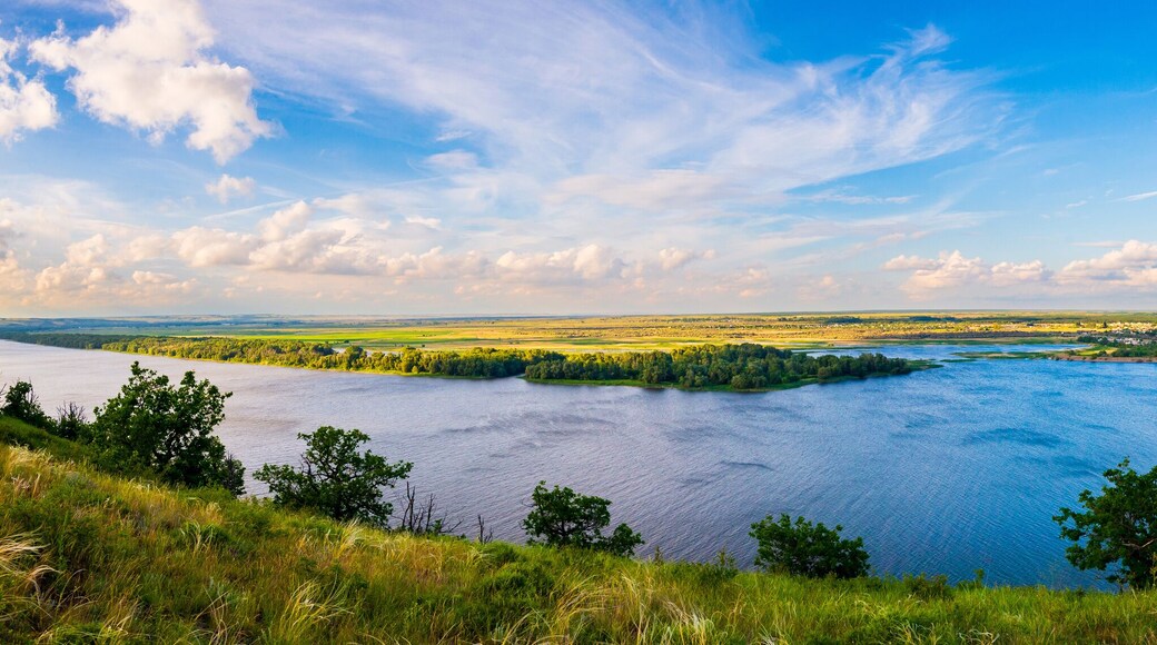 View of steppe and upper area river Don in Russia