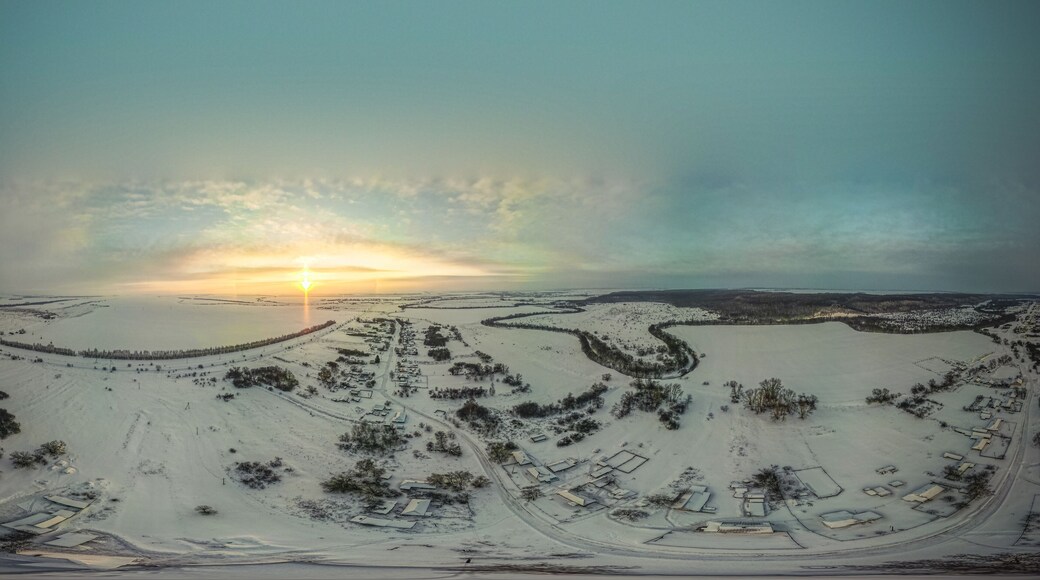 winter panoramas of the Russian village