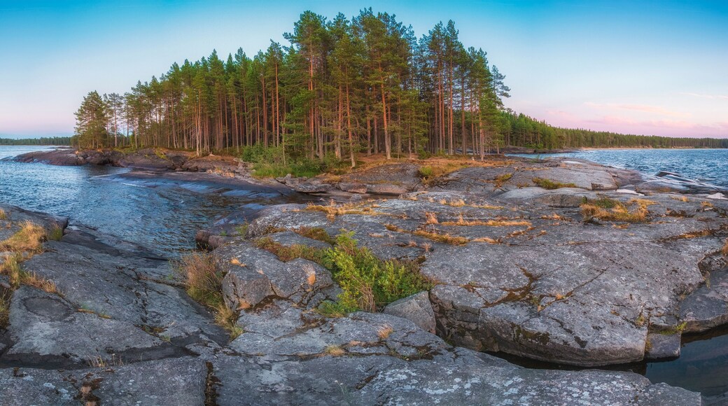 Cape Besov nose in Lake Onega in Karelia in northern Russia