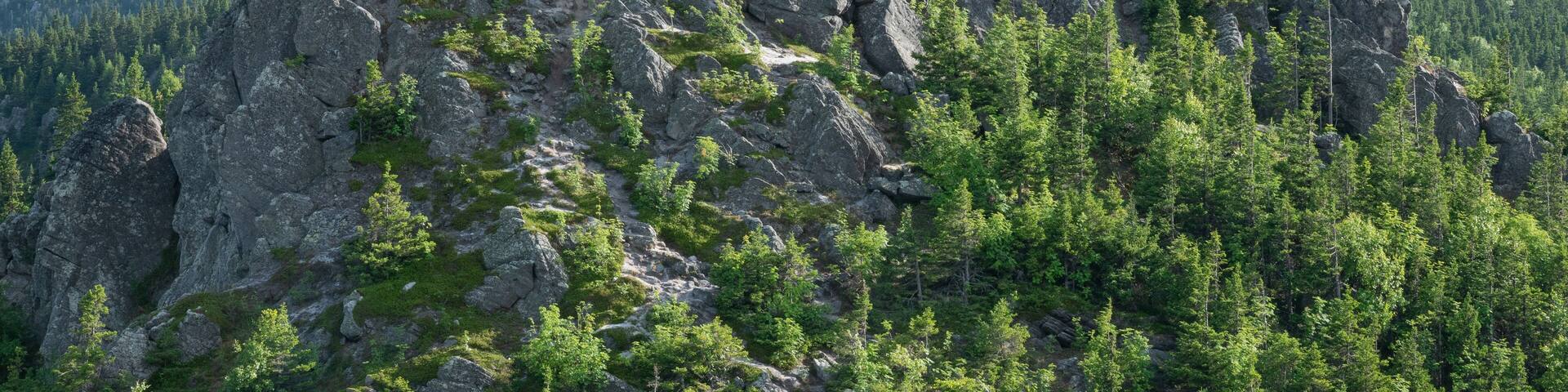 View from the top of the ridge Taganay. National Parks. South Ural