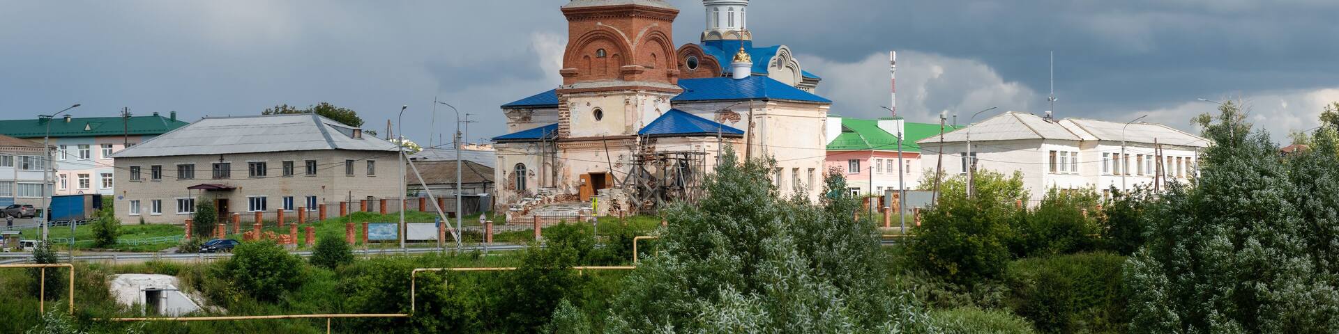 Pokrovskoye village, Kamensky city district, Sverdlovsk region, Russia. Church of the Intercession of the Blessed Virgin Mary