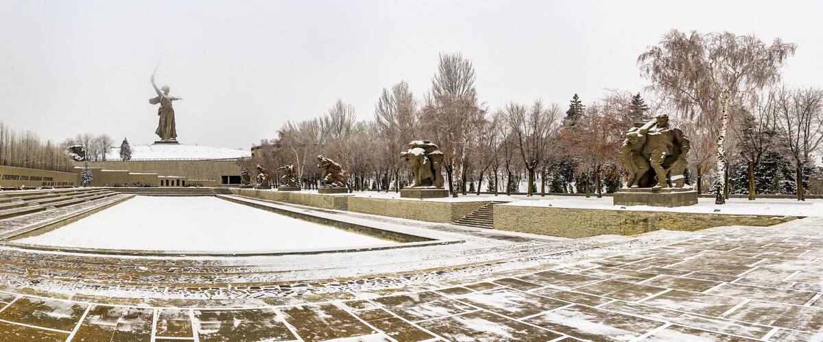 Panorama of The Motherland Calls Statue, Memorial Complex, Volgograd, Russia
