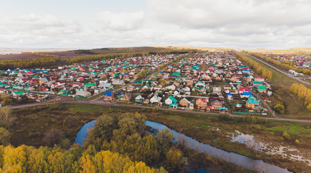Chishmy city in the Republic of Bashkortostan. View from a small town.