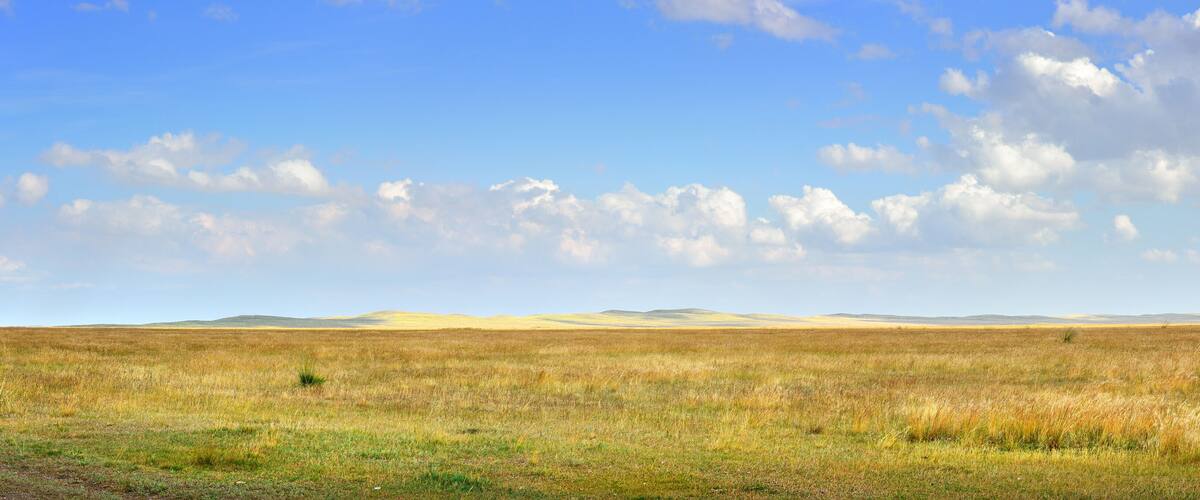 Panorama of the steppe in Khakassia