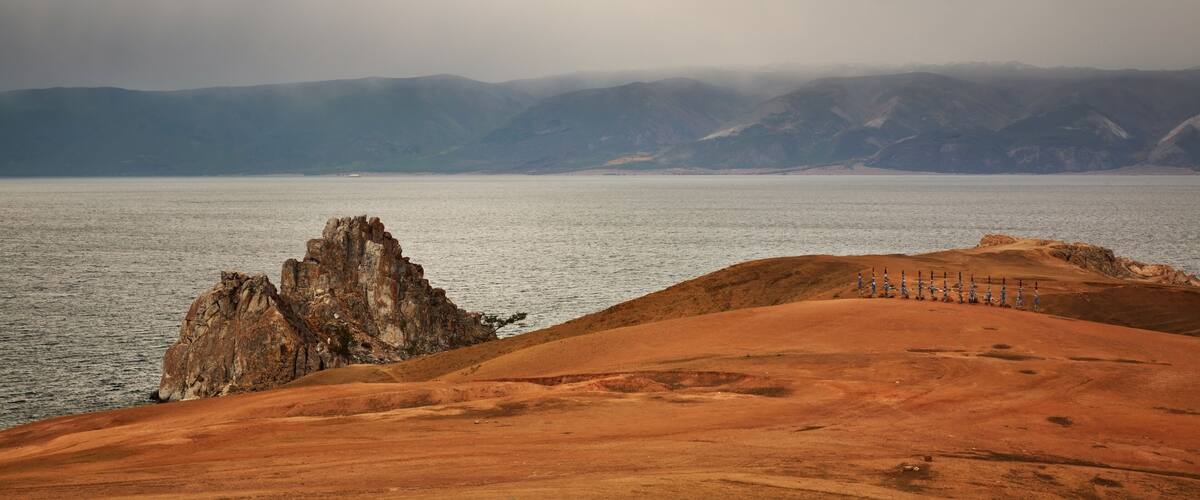 Shaman Rock in Khuzhir. Olkhonsky district. Irkutsk oblast. Russia
