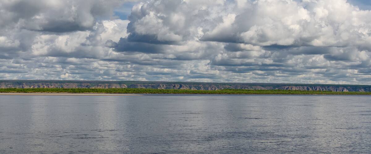 Kind of the river Lena coast from a boat