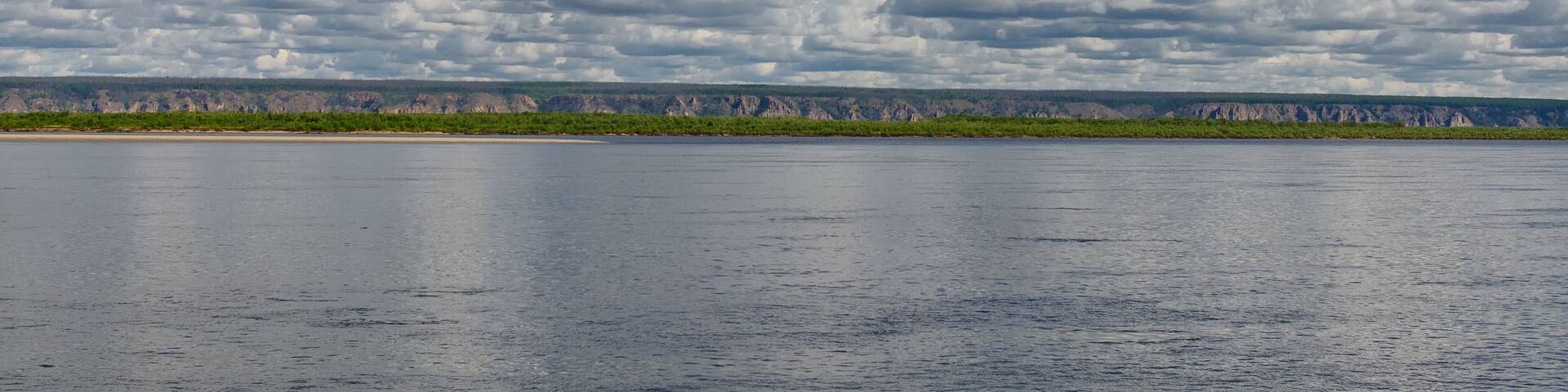 Kind of the river Lena coast from a boat