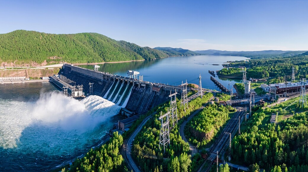 Hydroelectric dam on the river