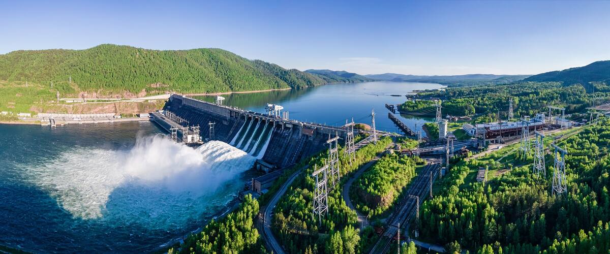 Hydroelectric dam on the river