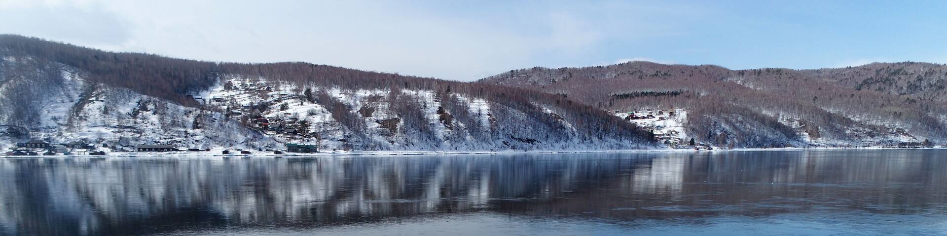 Lake Baikal. Shaman stone, the place where the Angara river begins.