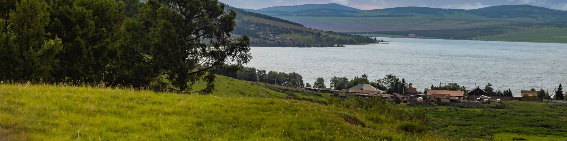 Evening on Lake Bolshoye. Russia, Siberia, Krasnoyarsk Territory