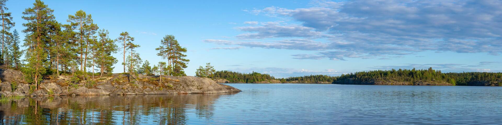 The shore of Lake Ladoga (stone skerries). Karelia, Russia
