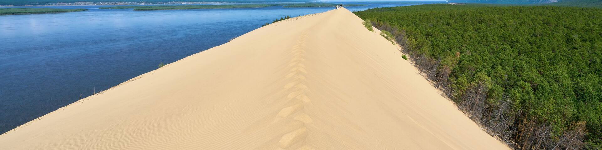 Tukulan sand dune at Lena river in Yakutia, Russia