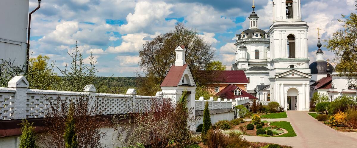 MALOYAROSLAVETS, RUSSIA - MAY 2016: Svyato-Nikolskiy Chernoostrovskiy convent monastery in Maloyaroslavets