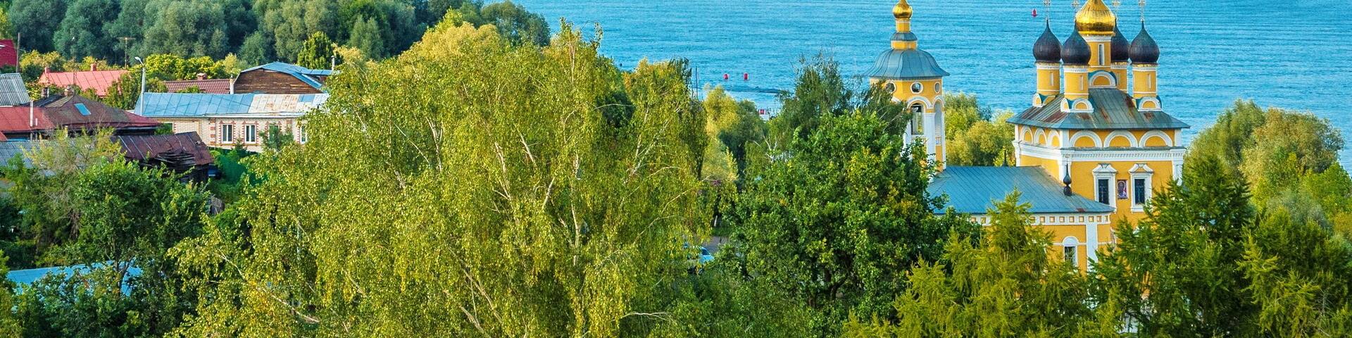 The ancient Russian city of Murom on the bank of the river Oka