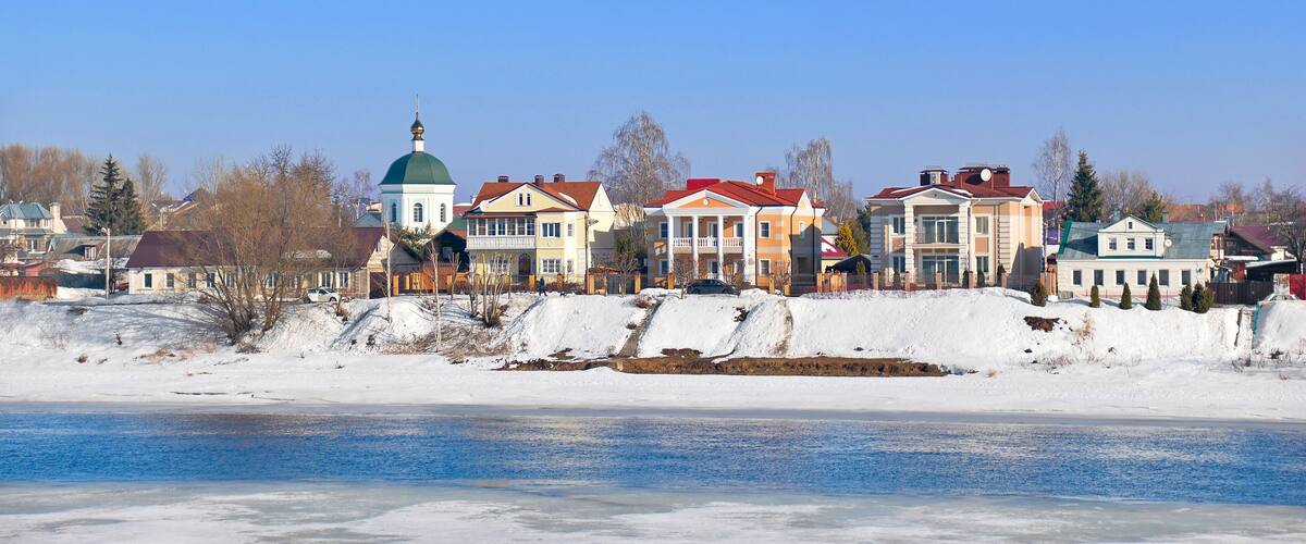 Russia. Zavolzhsky district of Tver and the Volga river.