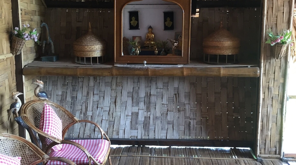 The floor is made out of bamboo