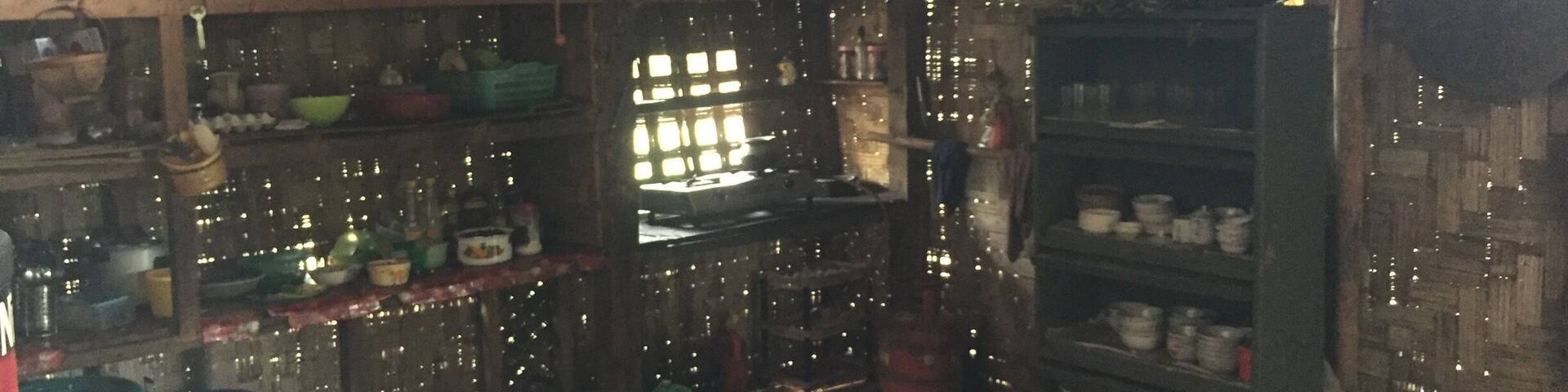 The house is made out of bamboo