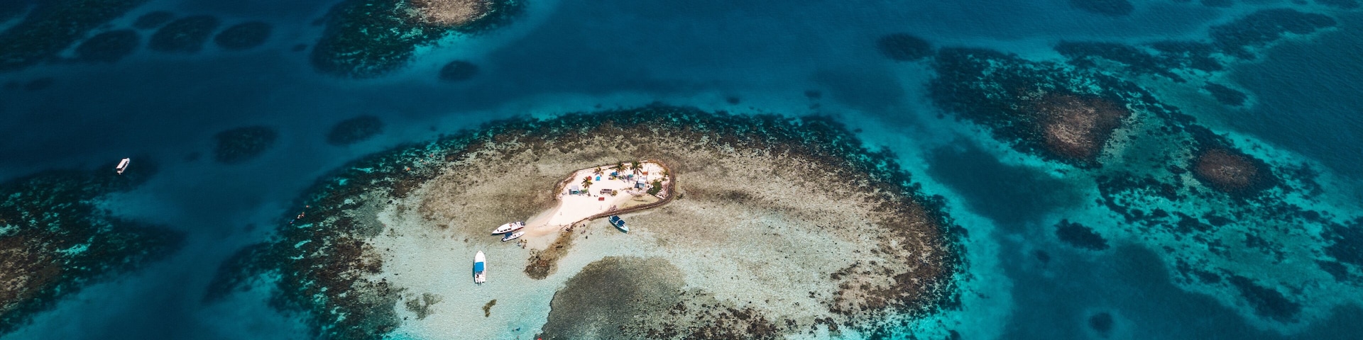 Aerial photos of the Silk Cayes in the Gladden Spit and Silk Cayes Marine Reserve located in the southern waters of Belize.