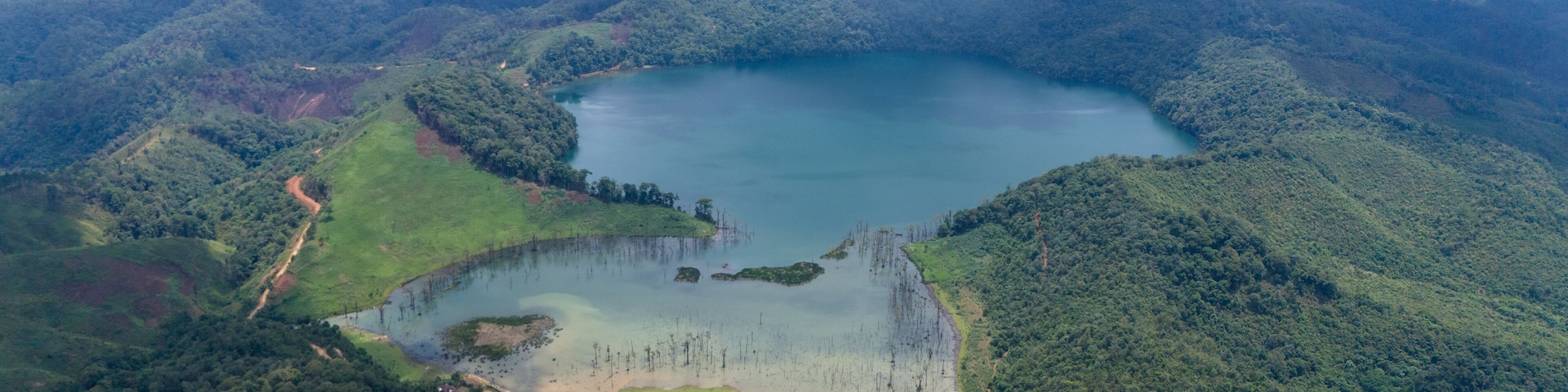Nong Far Lake at Attapeu, Laos
Nong Fa Lake or Nongphatom Lake ('Blue Lake') is a volcanic crater lake in the mountains of Sanxay District, Attapeu Province, southeastern Laos, in the Dong Ampham Nati