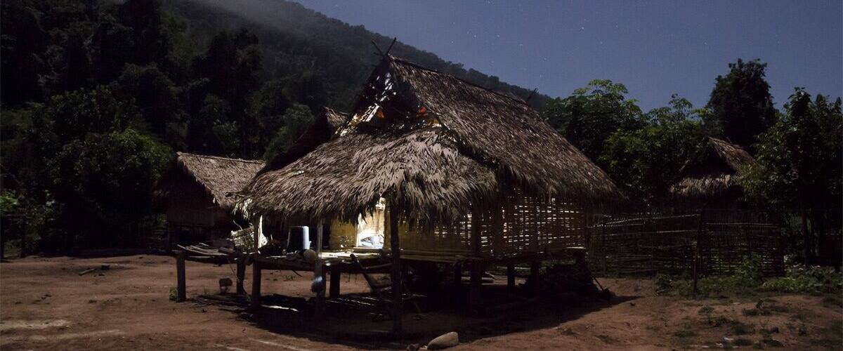 Night in a Khmu village in Nam Ha NPA, Luang Namtha, Laos.