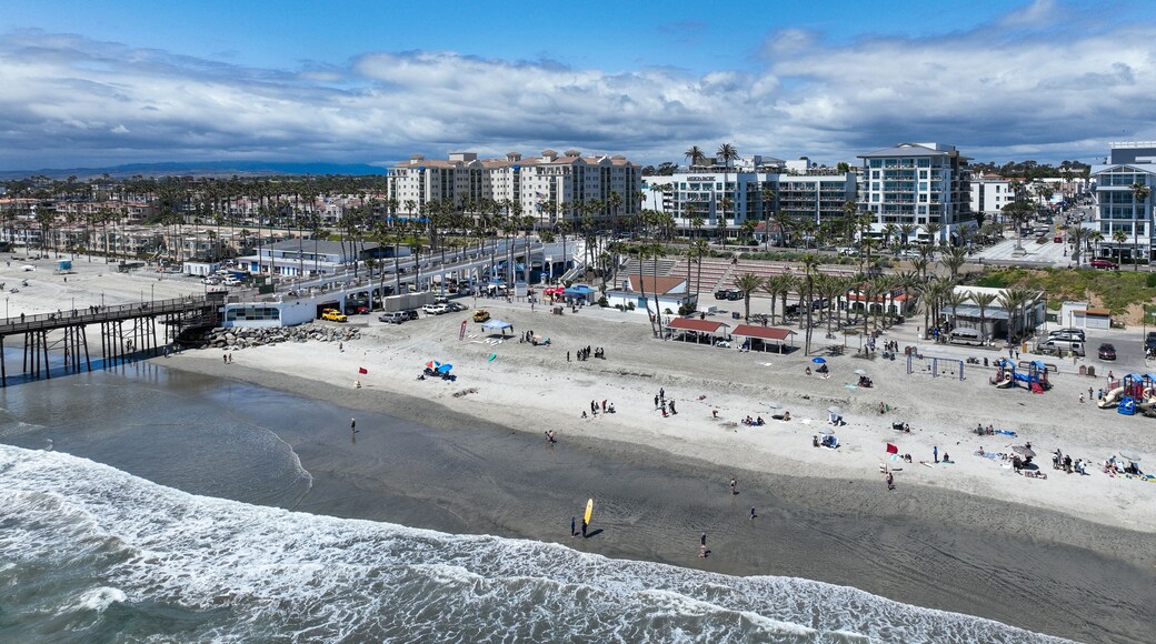 Oceanside, California, looking at the Downtown on the Beach with the Pier in the Background along the Resort Area