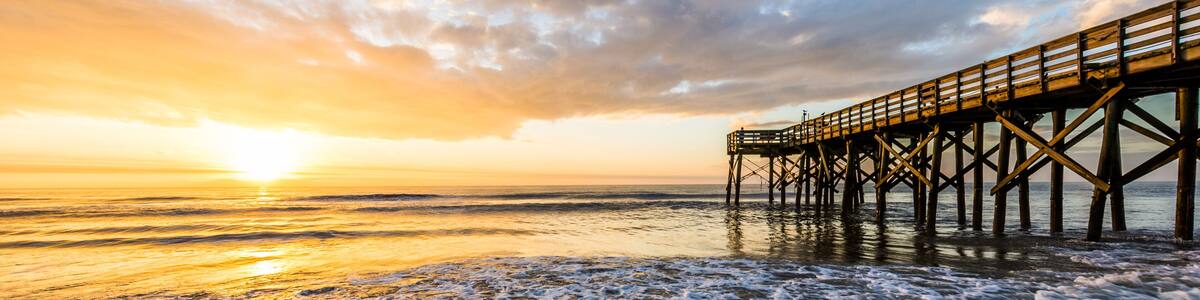 Isle of Palms Pier at sunrise in Charleston, South Carolina