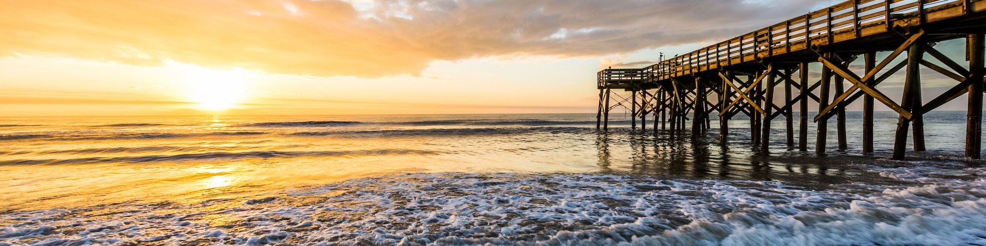 Isle of Palms Pier at sunrise in Charleston, South Carolina