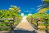 Walkway to the beach, wooden embankment. Miami Beach. Florida.