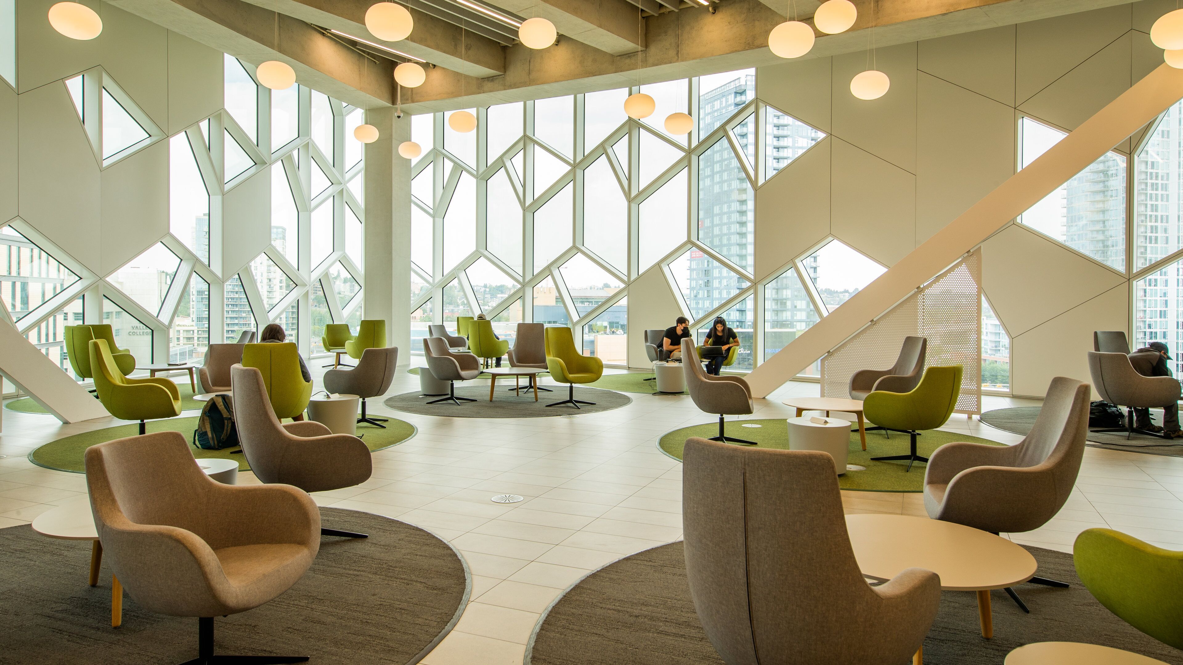 Calgary Central Library showing modern architecture and interior views