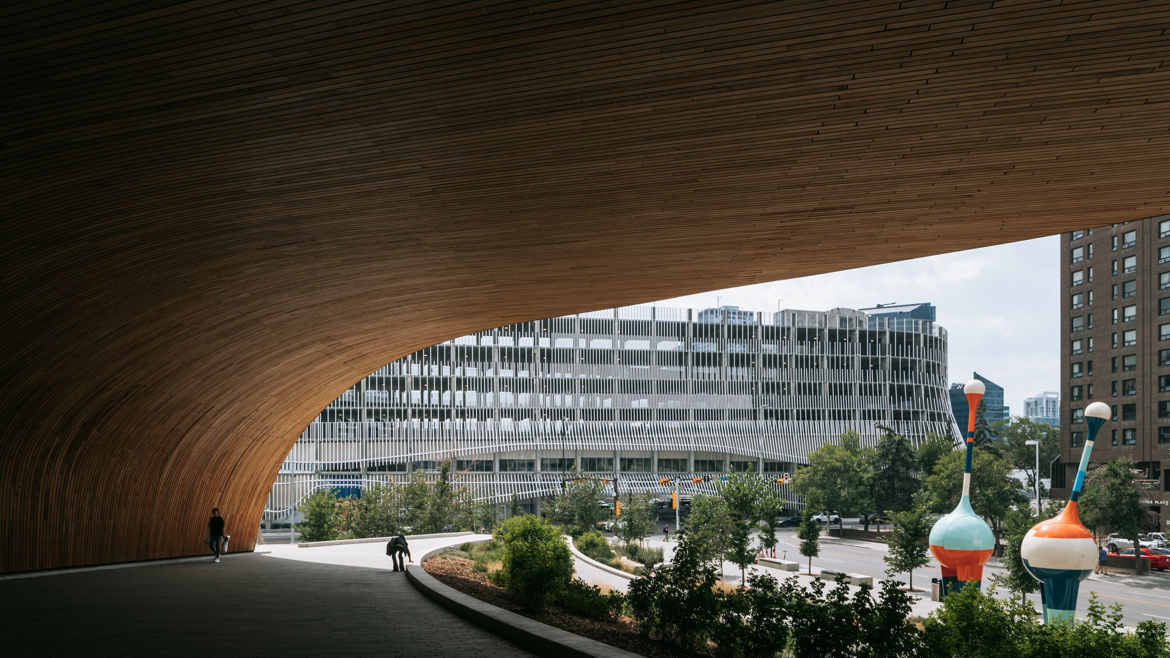 Calgary Central Library featuring a park