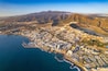 Aerial view at sunset above Playa de las Américas