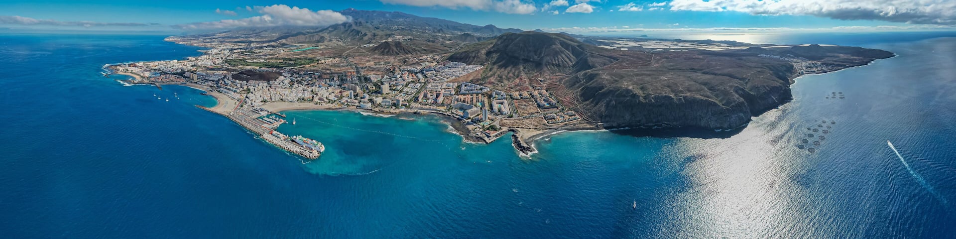 Aerial view of Los Cristianos and Playa de las Américas