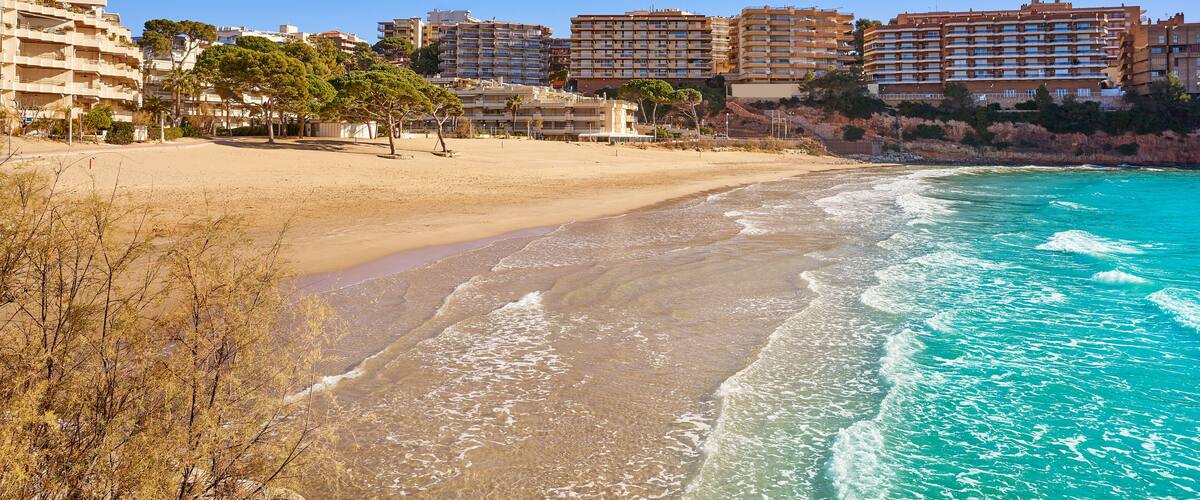 Salou Platja Capellans beach in Tarragona of Catalonia