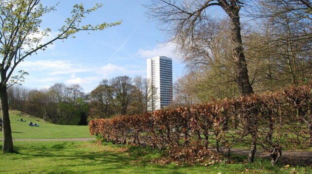 Part of Heaton Park, Newcastle-upon-Tyne, with Vale House in the background