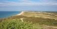 Southbourne and its beach as viewed from Hengistbury Head, Dorset, England, UK.
