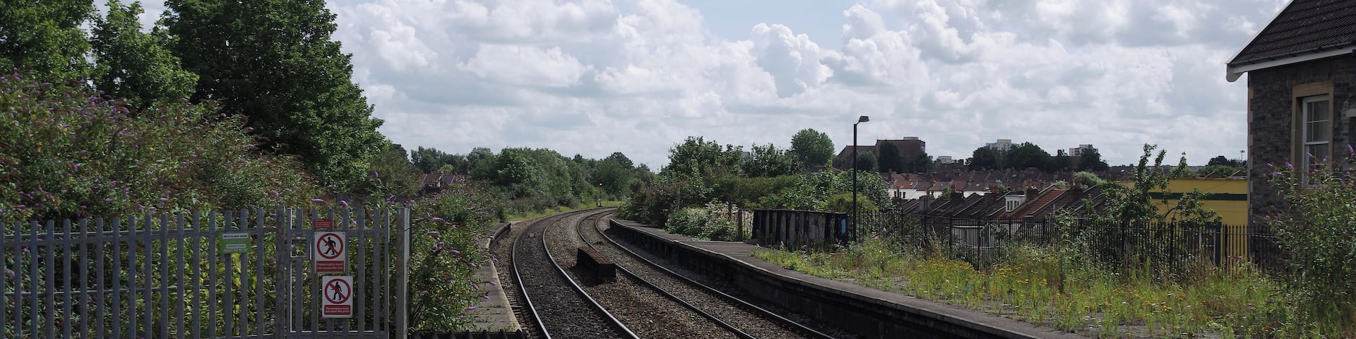 Looking south along the southbound platform at Stapleton Road.
