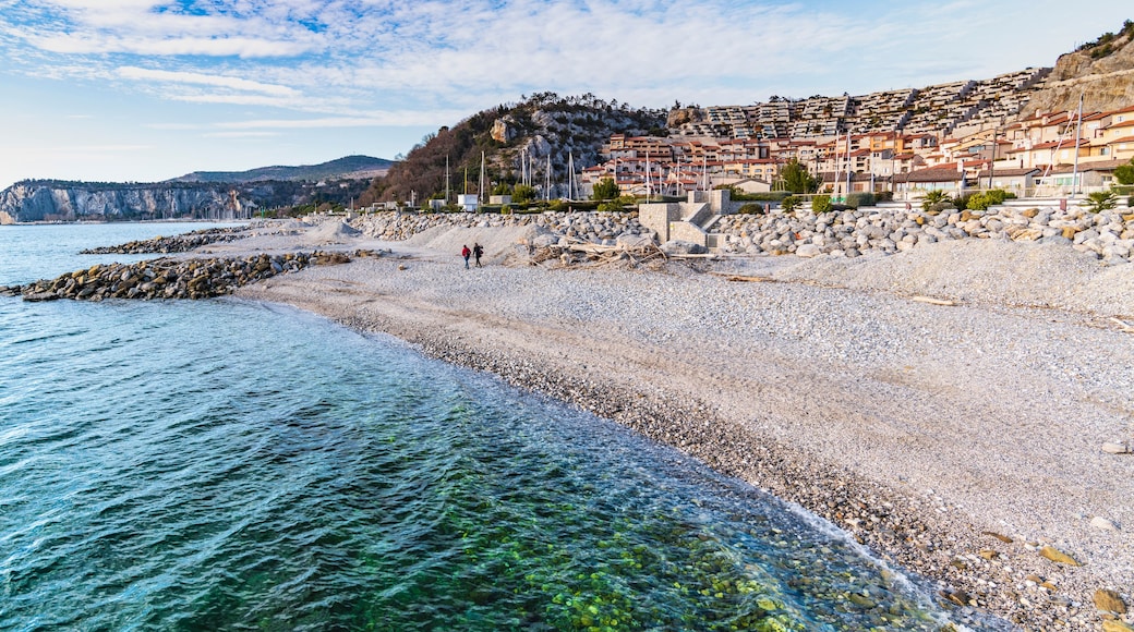 Winter sunset over the bay of Portopiccolo Sistiana. Duino. Italy